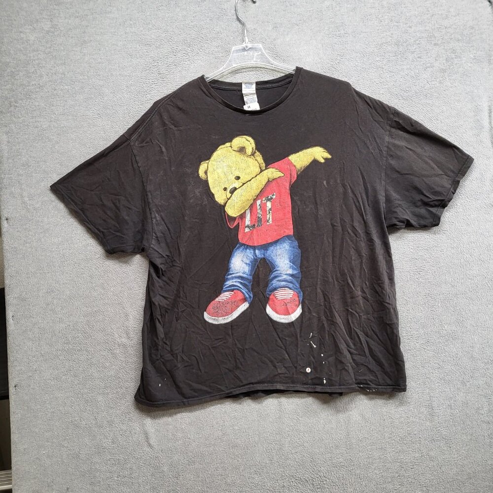 Lit Teddy Bear Men Shirt 3XL Black Dab Short Sleeve Tee READ